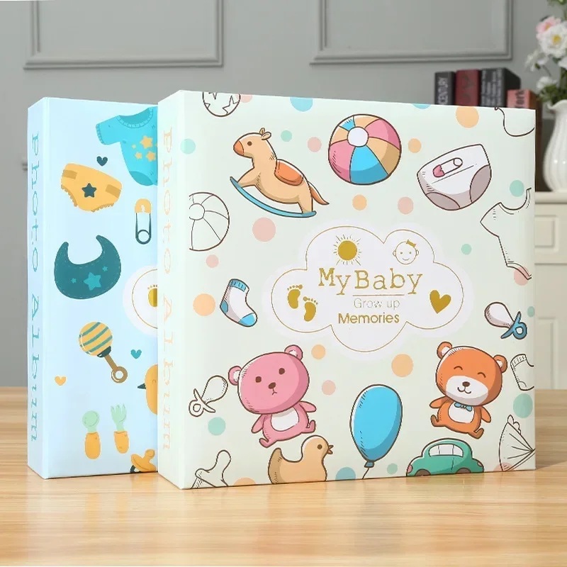 Baby Photo Album Growth Record Photo 6-inch Collection Writable 200pcs Photos Album Large Capacity Paper Core Bag Souvenir Album