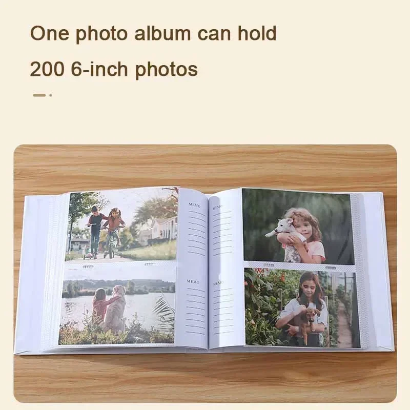 Baby Photo Album Growth Record Photo 6-inch Collection Writable 200pcs Photos Album Large Capacity Paper Core Bag Souvenir Album - Image 4
