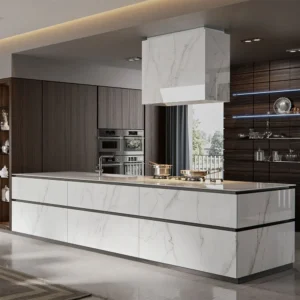 2024 Kitchen Cabinet Luxury Cabinet Kitchen Modular Design Wood Veneer Furniture Pull Down Modern Kitchen Cabinet