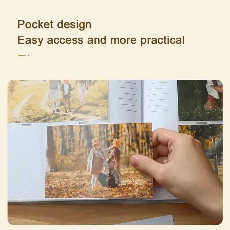 Baby Photo Album Growth Record Photo 6-inch Collection Writable 200pcs Photos Album Large Capacity Paper Core Bag Souvenir Album - Image 5