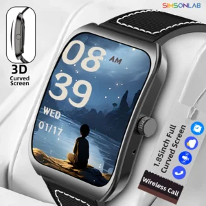 2025 NEW Smart Watch 1.85''Curved Screen BT5.4 Wireless Call Music Control Heart Rate/Sleep Monitoring Remote Camera for Men